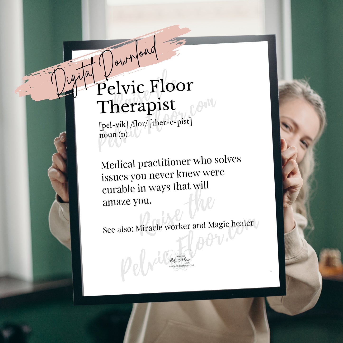 Digital Download** Pelvic Floor Therapist Definition | Perfect for occupational therapist, physical therapy assistant, pelvic health decor
